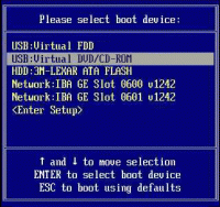 Tabella di Select Boot Device PC